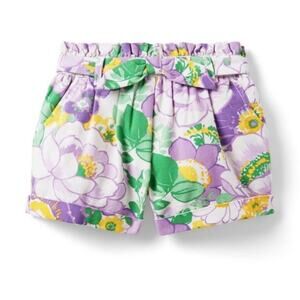Janie and Jack Shorts Girls 2T Floral Paperbag Waist Purple Preppy Summer